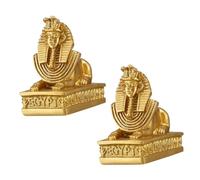 UKCOCO 2 pièces Lot de Figurines Résine Dorée Décoration de Bureau Créative et Ornement Égyptien pour Enseignement et Ambiance Festive