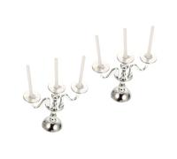 UKCOCO 2 pièces Mini House Candle Holder Alloy Vintage Decor for Doll House Photo Prop Gift and DIY Craft