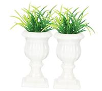 UKCOCO 2 pièces Miniature Décor Colonne Romaine Modèles de Plantes Pot pour Maison Poupée Accessoires Micro Paysage Décoratifs et Mobiles pour Décoration Intérieure