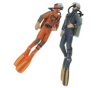 UKCOCO 2 Pièces Miniature Diver Figurine Set Lightweight Plastic Realistic Aquarium Decoration for Fish Tank and Household Display