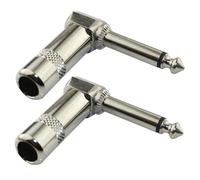 UKCOCO 2 pièces Mono Metal Elbow Plug Nickel Plated Electric Guitar Connection Wire Jack