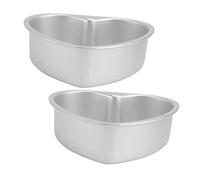 UKCOCO 2 pièces Moule à Gâteau Cœur Alliage Daluminium Moule Cuisson Réutilisable pour Mini Cakes Mousse et Cheesecake Patisserie Forme Lisse sans Aspérité Layer Cake et Sûr