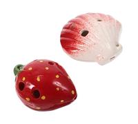 UKCOCO 2 pièces Ocarina Céramique Cartoon C Instrument Musical Portable pour Garçon Fille Pratique et Rouge et Fraise