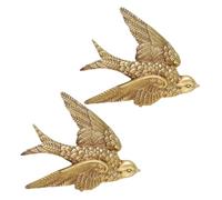 UKCOCO 2 pièces Ornement Mural Hirondelle Résine Décoration Murale Créative pour Salon et Jardin Sculpture Suspendue Réaliste et Accessoire Artisanal Intérieur et Extérieur