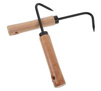 UKCOCO 2 Pièces Outil de Jardin avec Manche et Acier Au Manganèse Désherbeur Manuel pour Élimination Racines et Aération Sol Couleur Aléatoire