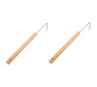 UKCOCO 2 Pièces Outil de Jardinage Hêtre Désherbeur Multi Pratique pour Élimination des Mauvaises Outil et avec Conception Ergonomique