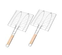 UKCOCO 2 pièces Panier à Griller avec Pinces Grillables pour Barbecue Clip Anti-dérapant pour Viande et Poisson Outil Maille Pratique pour Camping et Fête