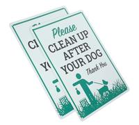 UKCOCO 2 pièces Panneau Interdiction Déjections Canines Double Face Fer Rétro Signalisation Avertissement Propriétaire Chien pour Jardin Pelouse Décoration Murale Suspendue