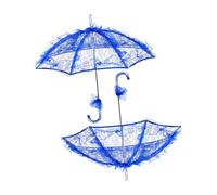 UKCOCO 2 Pièces Parasol Dentelle Décoratif pour Garçon Fille Bleu Royal et Portable Accessoire Photo pour Mariage Fête de Thé et Spectacle de Danse