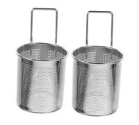 UKCOCO 2 Pièces Passoire Acier Inoxydable avec Manche et Crochet Panier Filtrant Multifonction pour Hot Pot Nouilles Friture Égouttoir à Mailles Fines et Facile à Nettoyer