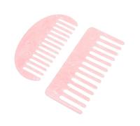 UKCOCO 2 pièces Peignes à Dents Larges Acétate Accessoires Cheveux Vintage à Motifs Marbrés Roses Démêlant Doux pour Cheveux Bouclés et Fins Peignes Français Pratiques et Élégants