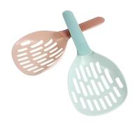 UKCOCO 2 pièces Pelle Litière Chat Ergonomique Ramasse Crottes Pratique avec Filtrants pour Nettoyage Facile et Entretien du Bac à Litière Outils de Filtrage Plastique et Bleu