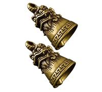 UKCOCO 2 pièces Pendentifs Laiton Brut Décoration Suspendue Artisanale Unique Grelots Vintage pour Porte-clés Sacs à Dos et Valise Ornement et Élégant