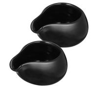 UKCOCO 2 pièces Pichet Céramique Noir Tasse à Polyvalente Récipient Sauce et Café Petit Pot de Table Multifonction pour Cuisine et Restaurant