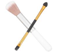UKCOCO 2 pièces Pinceaux Maquillage Yeux Double Embout Brosse Diffuseur et Highlighter Femme et Pratique pour Ombres à Paupières