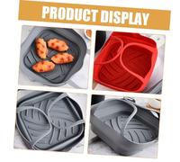 UKCOCO 2 pièces Plaque Pâtisserie Silicone Réutilisable Panier Pliable Antiadhésif pour Friteuse à Air Cuisson sans Haute Température pour Rôtir et Griller