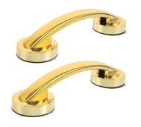 UKCOCO 2 Pièces Poignée de Sécurité à Ventouse Dorée Barre Appui Adhésive sans Perçage Poignée Antidérapante pour Salle de Bain Personnes Âgées et Surfaces Lisses