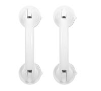 UKCOCO 2 Pièces Poignée de Sécurité Ventouse pour Portes Vitrées | Plastique Blanc, Installation Facile sans Perçage, Usage sur Carrelage, Placards et Unités Locatives