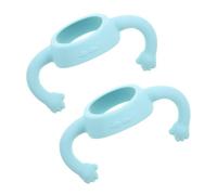 UKCOCO 2 pièces Poignée Silicone pour Biberons pour Garçon Fille de Pratique et pour Apprentissage Nourriture Compatible avec Biberons Standards Couleur Bleue
