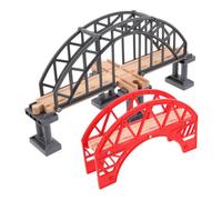 UKCOCO 2 pièces Ponts de Train Décoratifs Accessoires Modélisme Ferroviaire DIY pour Garçon Fille Ponts Amovibles Gris et Rouge pour Scènes Éducatives et Jeux Créatifs