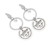 UKCOCO 2 Pièces Porte Clés Inspirant Acier Inoxydable pour Fille de de Graduation de Père à Fille Décor de Clé Chic et Personnalisable
