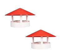 UKCOCO 2 pièces Protection Pluie Cheminée PVC Résistante Chapeau Ventilation Étanche Anti-oiseaux Adapté Toitures et Conduits et Facile à Installer
