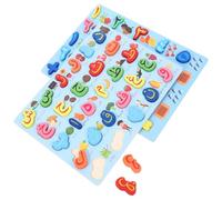 UKCOCO 2 pièces Puzzle Éducatif Montessori Bois pour Tout-Petits Alphabet Arabe et Chiffres Moyens Apprentissage Précoce Développement Cognitif et Reconnaissance des Formes pour Garçon