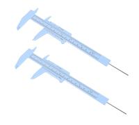 UKCOCO 2 pièces Règle de Mesure Sourcils Portable Bleu Calibre Vernier Multifonction pour Maquillage et Microblading Outil Flexible Précis pour Dessin et Design des Sourcils