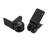 UKCOCO 2 Pièces roulettes de Rechange pour Valise, Double Roulement | Plastique et Caoutchouc Noir, Vis et Entretoises Incluses, pour Bagages et Enceintes de Scène
