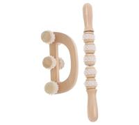 UKCOCO 2 pièces Set Massage Bois pour Soulagement Musculaire Droit et Arqué Outils Manuels pour Relaxation Corporelle Complète
