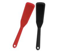 UKCOCO 2 pièces Spatules Silicone Multifonctions Résistantes Chaleur pour Cuisine Lot Noir et Rouge Ustensiles Pâtisserie Antiadhésives pour Crêpes Poisson et Wok