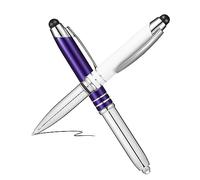 UKCOCO 2 pièces Stylo Bille Lumineux LED avec Stylet Tactile Lampe Torche Intégrée Design Métallique Élégant Stylo Multifonction pour et Écran Tactile Pratique