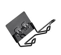 UKCOCO 2 pièces Support Mural pour Sèche-cheveux Inox Antirouille Rack de Rangement sans Perçage pour Salle de Bain Porte Sèche-cheveux et Lisseur Accessoires Pratiques et Durables Noir