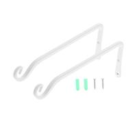 UKCOCO 2 pièces Support Pot Fleur Mural Forgé Crochet Suspendu Stable pour Plantes et Paniers Extérieur Lot de Blancs Porte-Plante Minimaliste pour Jardin Balcon Patio