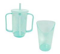 UKCOCO 2 pièces Tasse de Soins pour Personnes Âgées Lot de Cups Choke et Fuite et pour Patients Alités et Convalescents