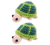 UKCOCO 2 Pièces Tortue Crochet Fait Main Douce Figurine Positive Cadeau Décoration Bureau Anniversaire Noël Soutien Emotionnel