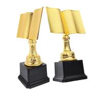 UKCOCO 2 pièces Trophée Lecture Forme de Doré Grand Trophée Plastique pour Concours Lecture Garçon Fille Récompense Éducative pour Activités Parent-garçon Fille