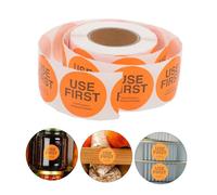 UKCOCO 2 rouleaux Étiquettes Adhésives Use First pour Cuisine et Restauration Autocollants de des Stocks de Orange Cuivre Étiquetage Alimentaire
