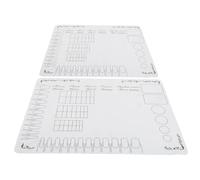 UKCOCO 2 Tapis de Manucure en Silicone Blanc 40x30cm, Réutilisables, Imperméables et Faciles à Nettoyer, Palette de Mélange de Peinture Détachable, pour Techniciennes en Onglerie