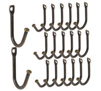UKCOCO 20 Pièces Crochet Fort Cintre Crochets en Noir Petit Devoir Cintres Moderne Pendaison des Murs en Forme De Clé Mur Haut Garage pour Lourd Soi Porte-Outils Brun Le Fer