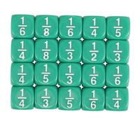 UKCOCO 20 pièces Dés Fractions Arrondis Multi-Faces Acrylique pour Garçon Fille Jeu Éducatif Mathématique Sécurisé avec Coins Arrondis pour Apprentissage et Calcul Classe