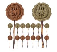 UKCOCO 20 Pièces Jouets à Mâcher Naturels pour Petits Animaux en Bois et Plantes, Bâtonnets pour Lapins et Cochons d'Inde, Aide à Moudre Les Dents et Changer Les Mauvaises Habitudes