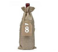 UKCOCO 20 Pièces Lot Bouteilles Toile de Jute avec Cordon de Serrage et Étiquettes Numérotées Housses de Rangement pour Bouteilles de Vin Standard Décoration Cadeau pour Fêtes