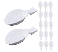 UKCOCO 20 Pièces Plastic Ink Dish With Brush Holder For Calligraphy And Painting Multipurpose Ink Plate For Watercolor Mixing Writing Brush Rest Space Saving Plastic Tray