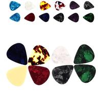 UKCOCO 20 pièces Plectres de Guitare Xylonite Accessoires pour Guitare Électrique Variétés de Couleurs et Épaisseurs Couleur Aléatoire Couleur Aléatoire