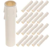 UKCOCO 20 Pièces tube de bougie larme blanc couvercle de douille de bougie pièces de réparation de lampe pièces de rechange pour lampes branches support manche en plastique abat-jour base