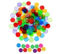 UKCOCO 200 pièces Jetons de Jeu Plastique pour Bingo Accessoires Éducatifs et Ludiques pour Garçons et Filles Transparent et Couleurs Mixtes pour Mathématiques et Poker