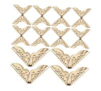 UKCOCO 200 Pièces Lot de Protège Coins Métal Vintage Fer Doré pour Albums Photo Scrapbooks Carnets Protection des Bords Décoration Triangle Gravée Compatible Cadres et Cahiers