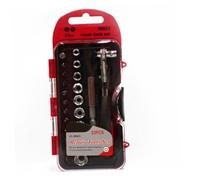 UKCOCO 23 pièces Jeu Douilles à Cliquet Set Complet Outils de Réparation avec Rallonge Ergonomique pour Voitures et