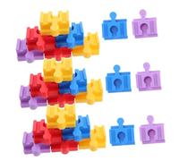 UKCOCO 24 Pièces Connecteurs de Rails Plastique pour Train Colorées pour Ponts Blocs de Construction Accessoires de Voie Compatible Jeux de Cubes Jouets Éducatifs pour Garçon Fille